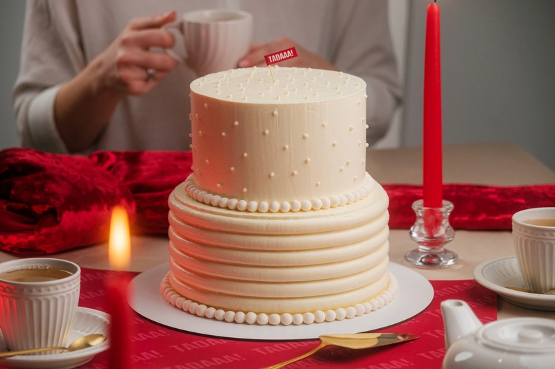Pearl Red Velvet Tier Cake