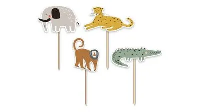 Safari Retro Cupcake Toppers