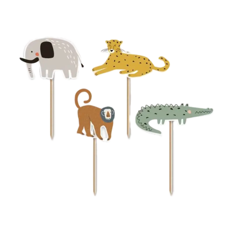 Safari Retro Cupcake Toppers