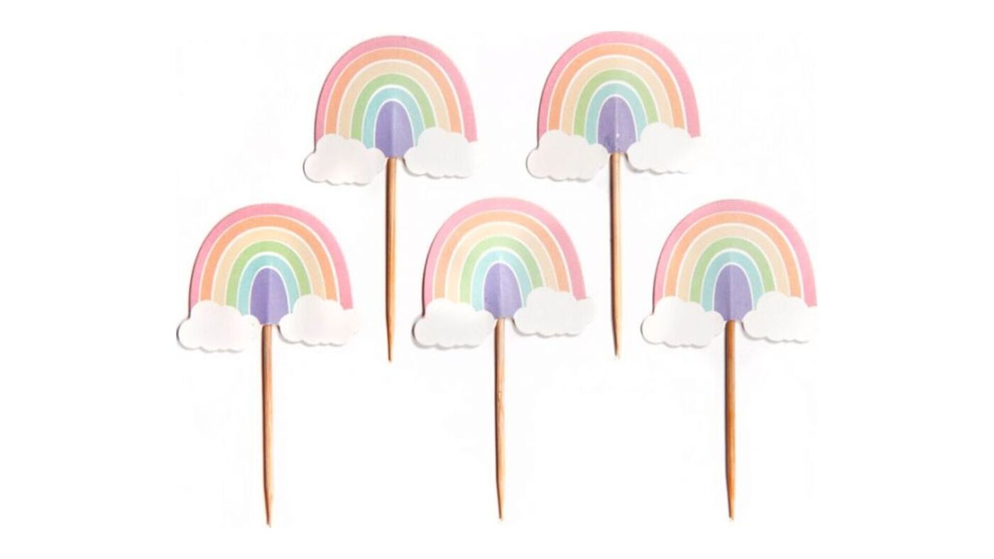Pastel Rainbow Cupcake Toppers