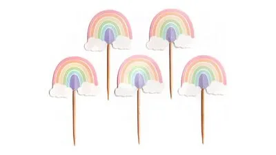 Pastel Rainbow Cupcake Toppers