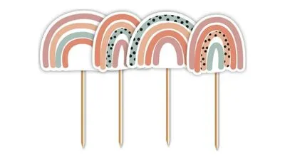 Nude Rainbow Cupcake Toppers
