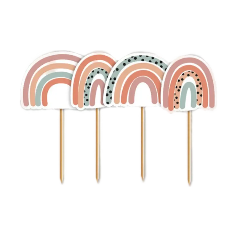 Nude Rainbow Cupcake Toppers
