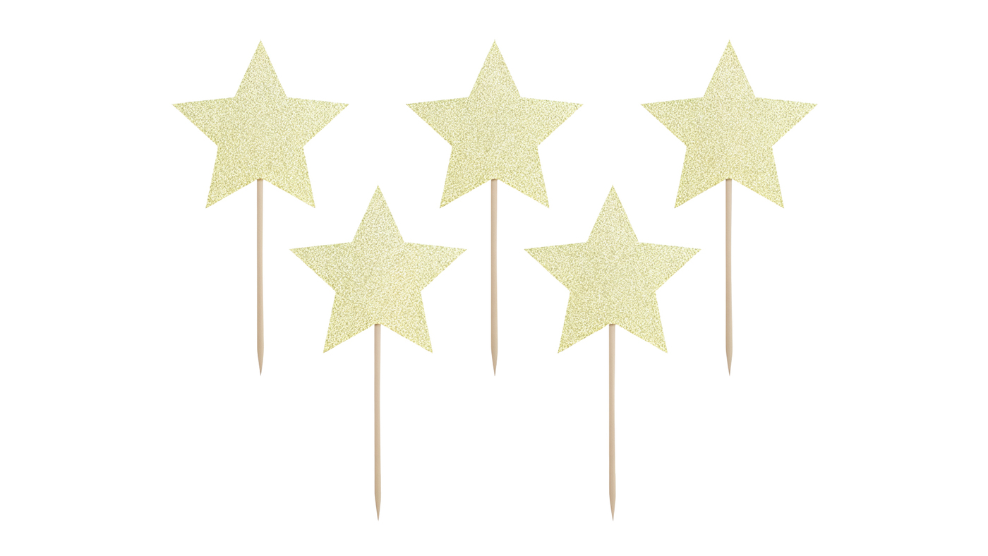 Gold Stars Cupcake Toppers