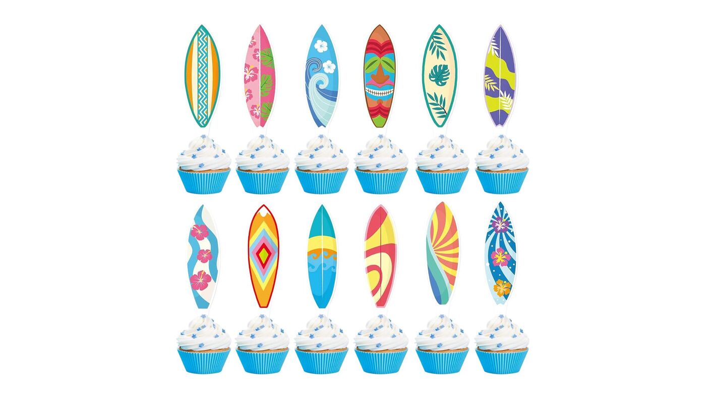 Surfboard Cupcake Toppers