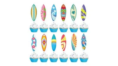 Surfboard Cupcake Toppers