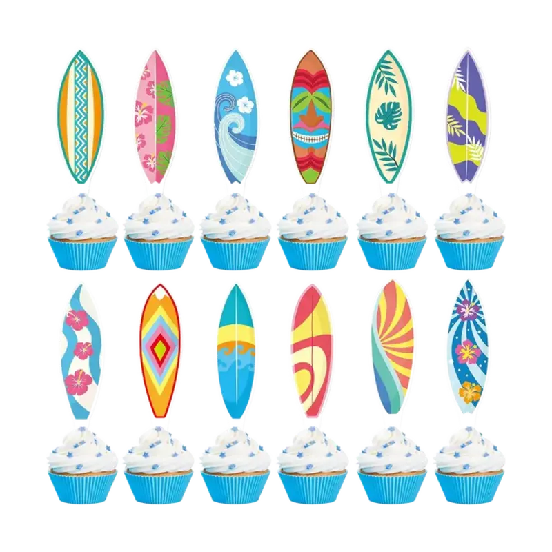 Surfboard Cupcake Toppers
