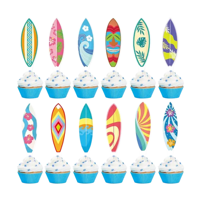 Surfboard Cupcake Toppers