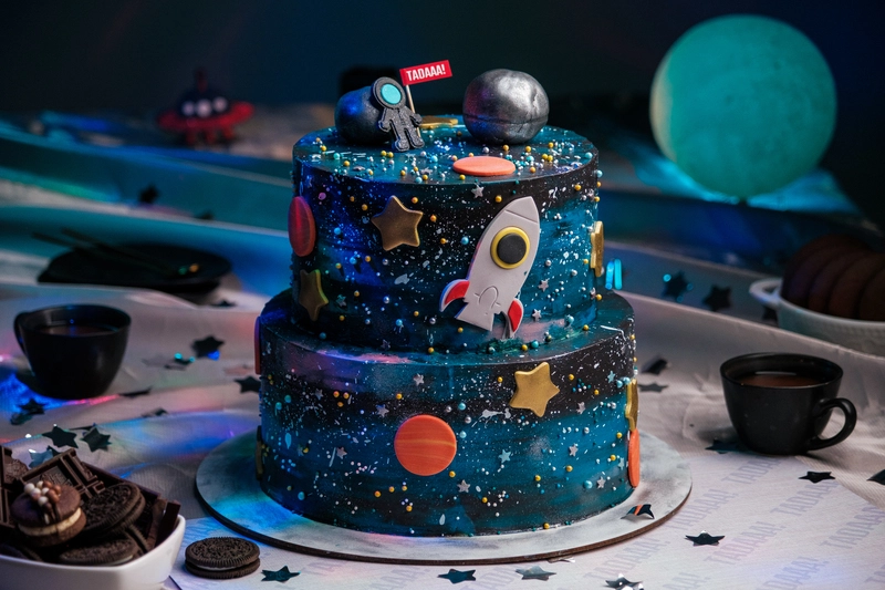 Space Chocolate Tier Cake