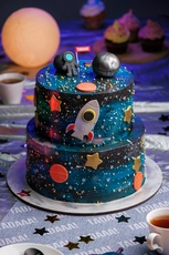 Space Vanilla Tier Cake