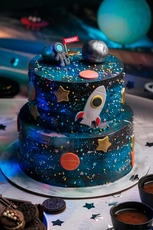 Space Chocolate Tier Cake