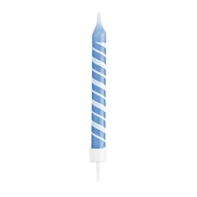 Blue Dots & Stripes Candles, 12pk