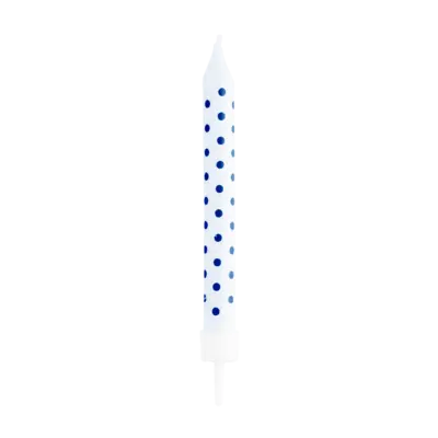 Blue Dots & Stripes Candles, 12pk