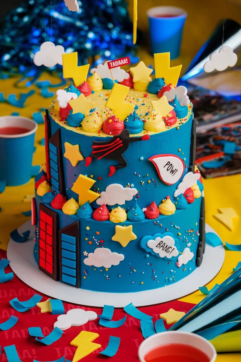 Superhero Vanilla Tier Cake