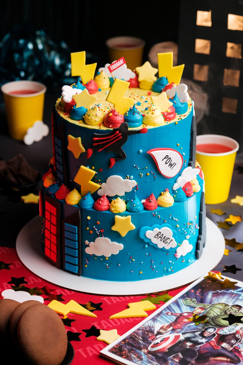 Superhero Chocolate Tier Cake