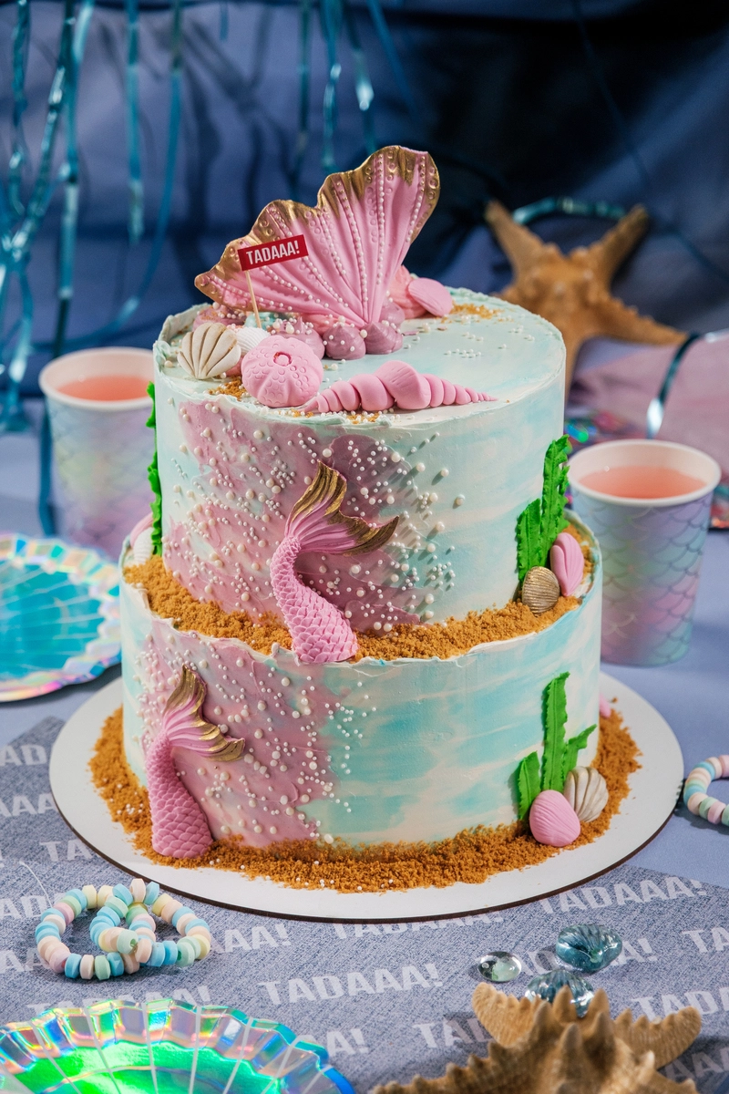 Mermaid Vanilla Tier Cake