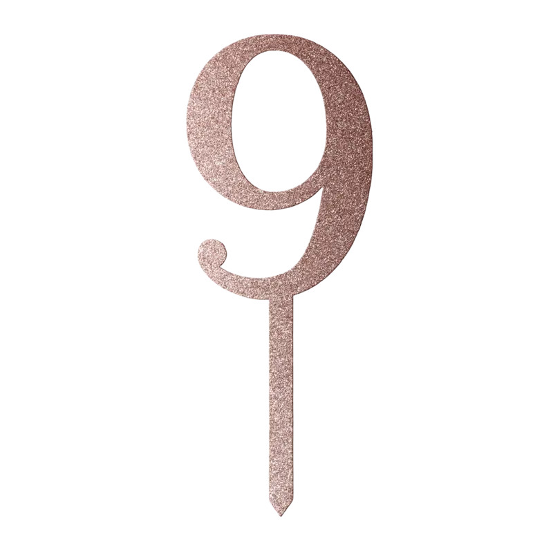 Rose Gold Glitz Cake Topper No.9