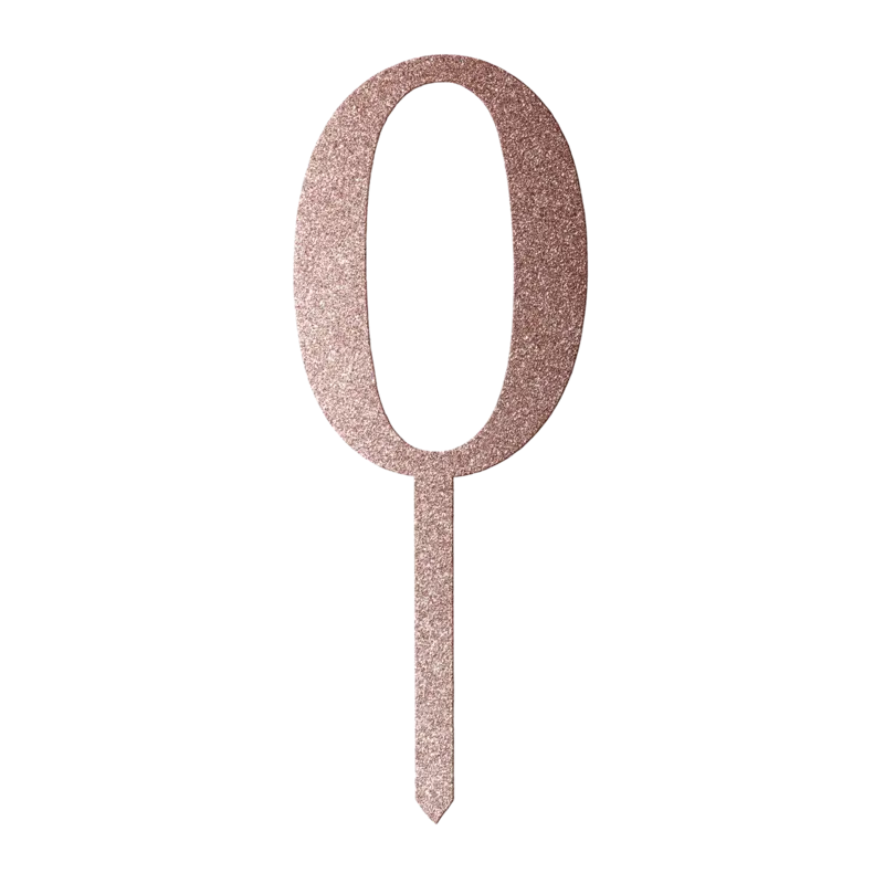 Rose Gold Glitz Cake Topper No.0