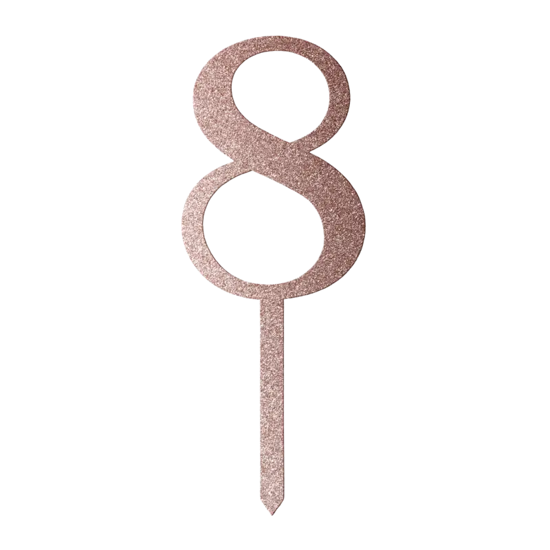 Rose Gold Glitz Cake Topper No.8