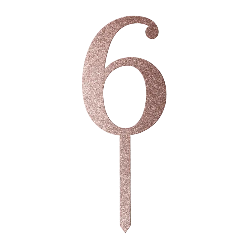 Rose Gold Glitz Cake Topper No.6