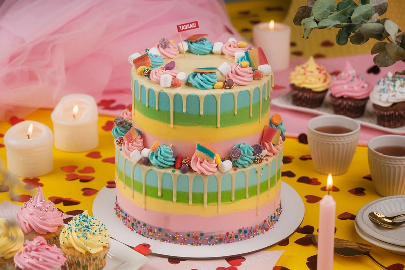 Candy Shop Vanilla Tier Cake 