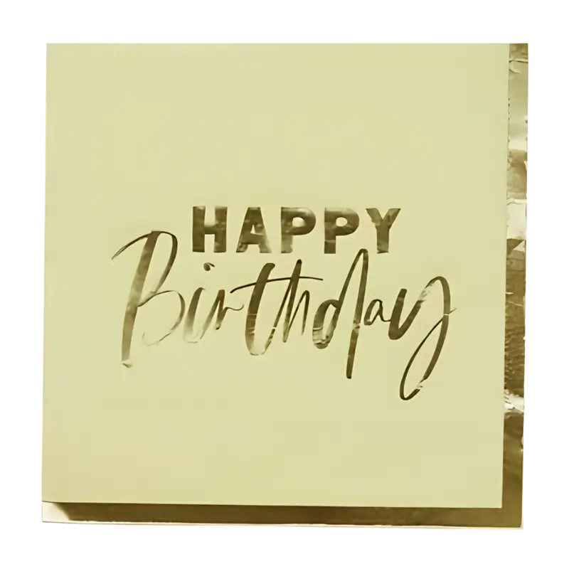 Gold Pastel Birthday Napkins
