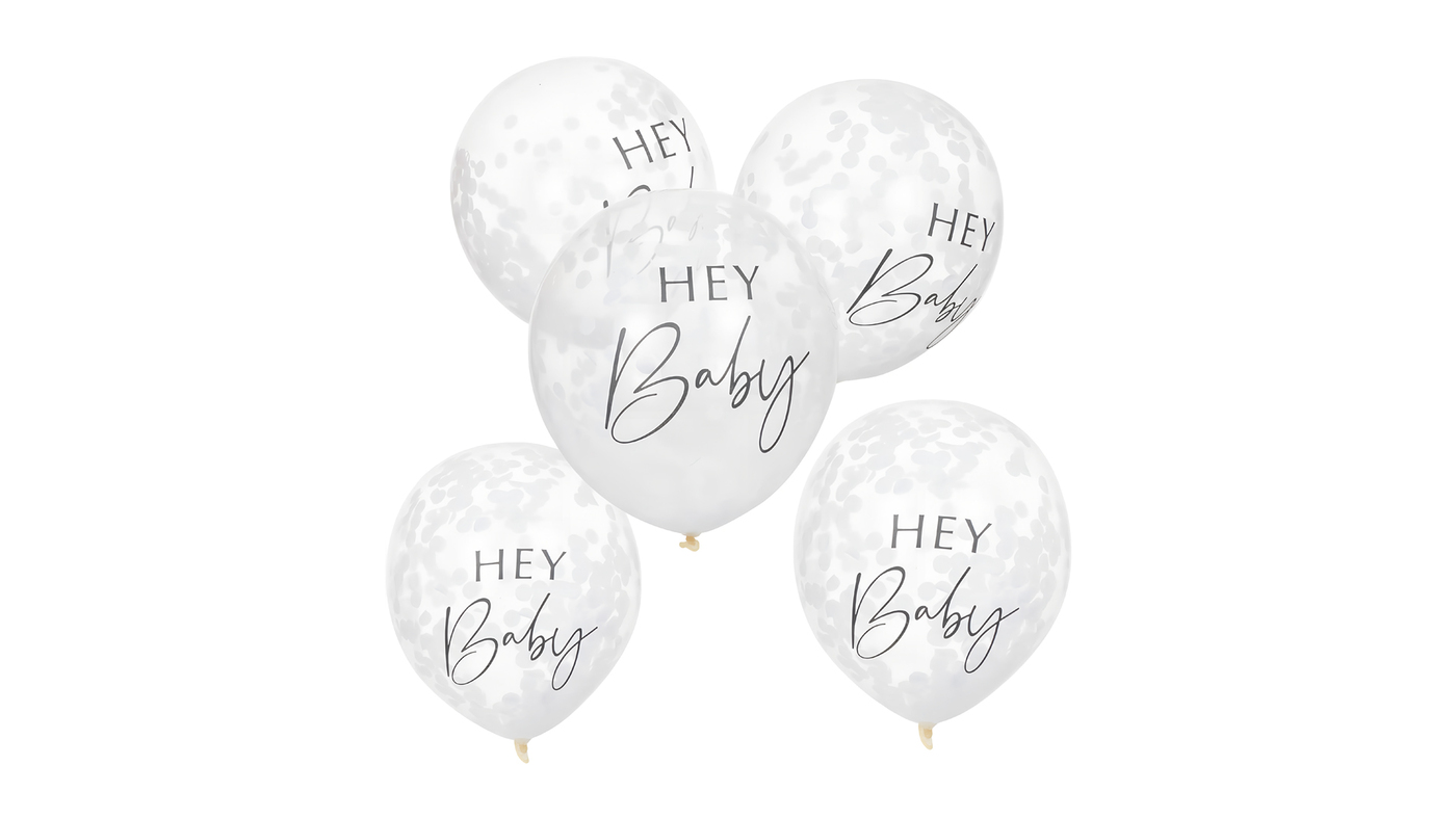 Hey Baby Confetti Balloons