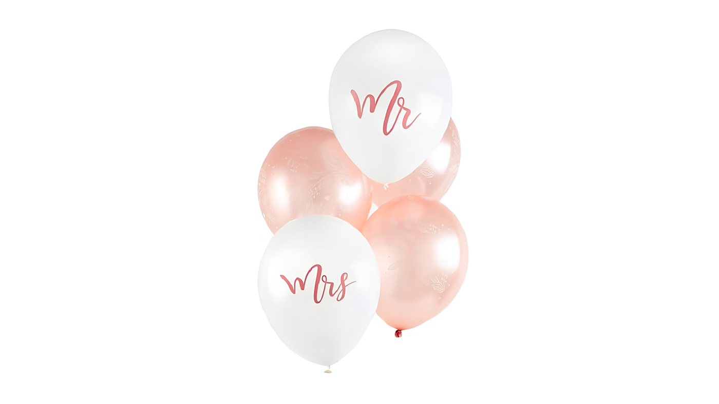 Rose Gold Mr & Mrs Balloons