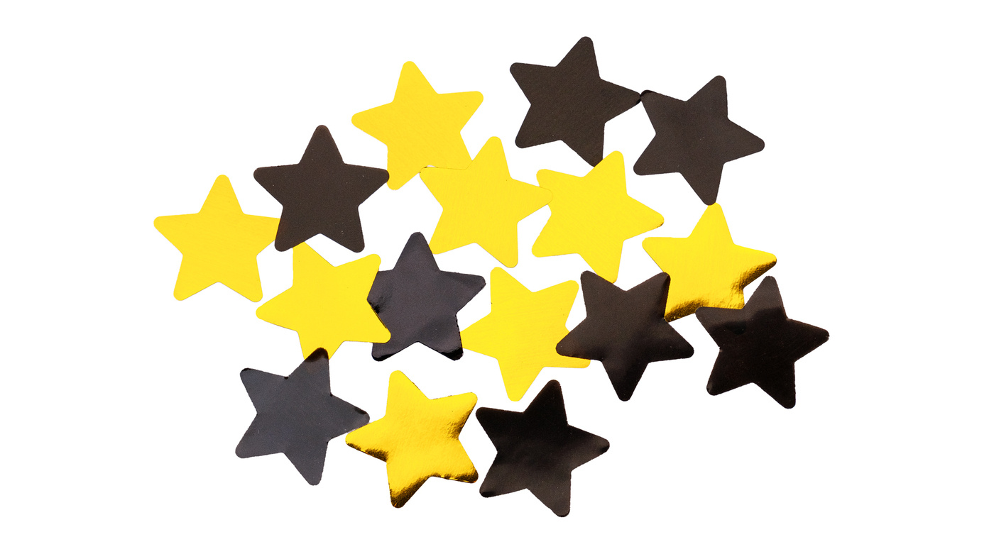 Gold and Black Stars Confetti Poppers