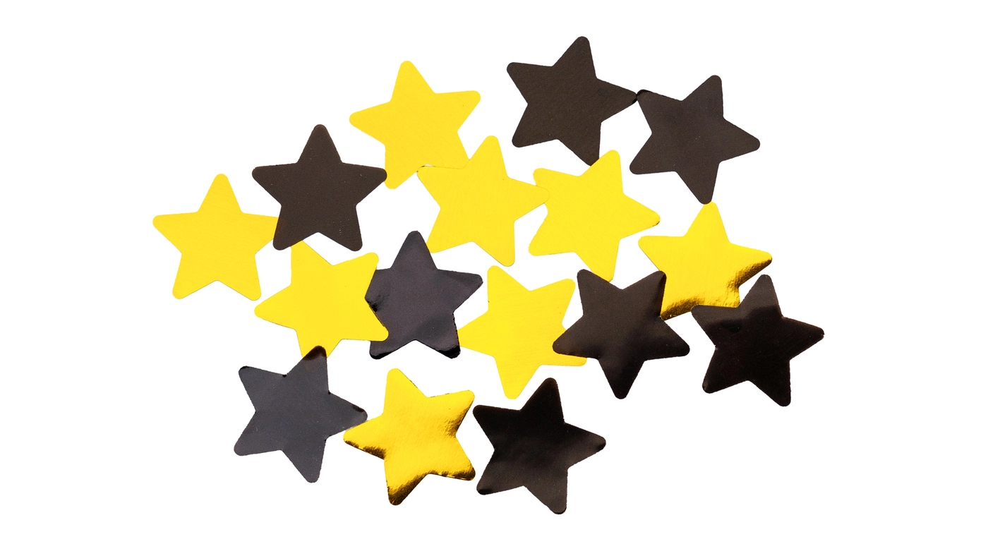 Gold and Black Stars Confetti Poppers