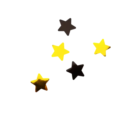 Gold and Black Stars Confetti Poppers