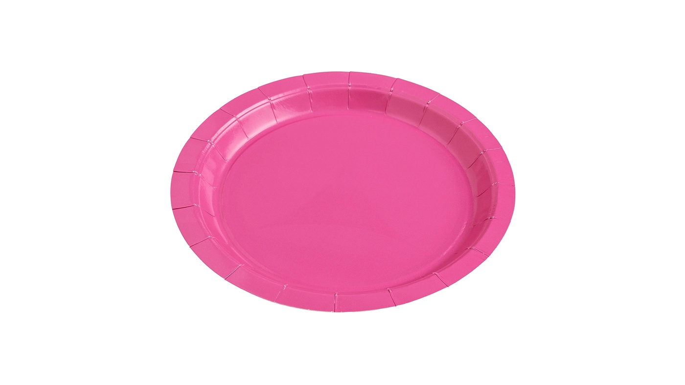 Round Pink Paper Plates