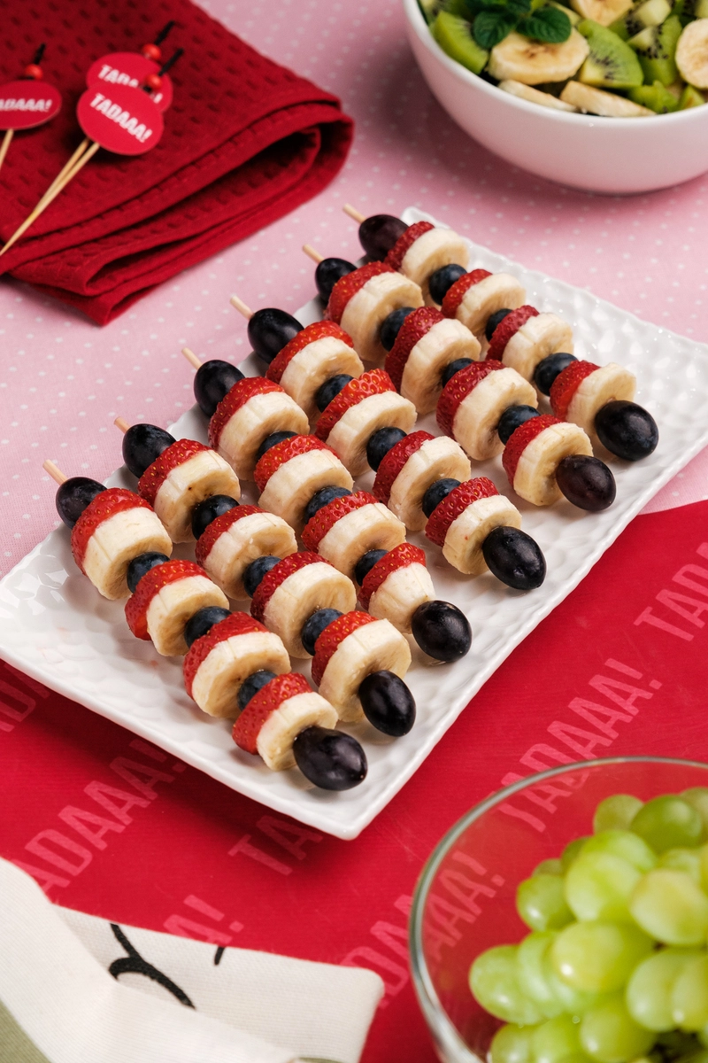 Red, White and Blue Fruit Kabobs
