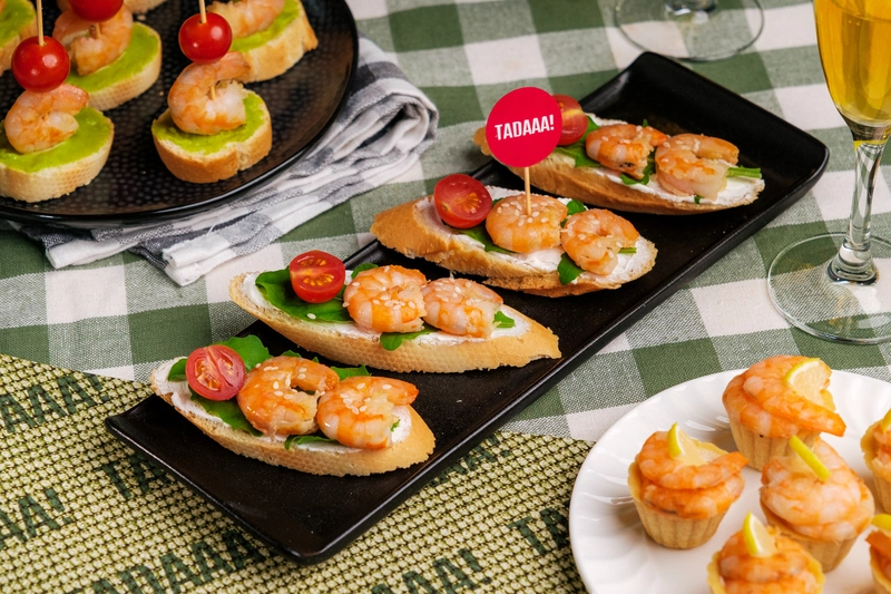 Prawn and Cherry Tomato Mini Bruschetta