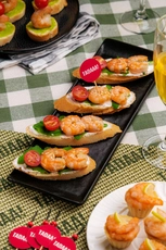 Prawn and Cherry Tomato Mini Bruschetta