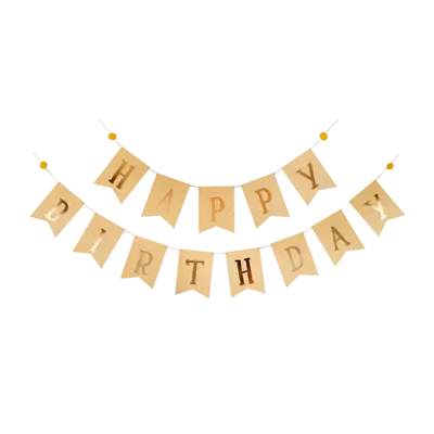 Gold Birthday Flag Bunting
