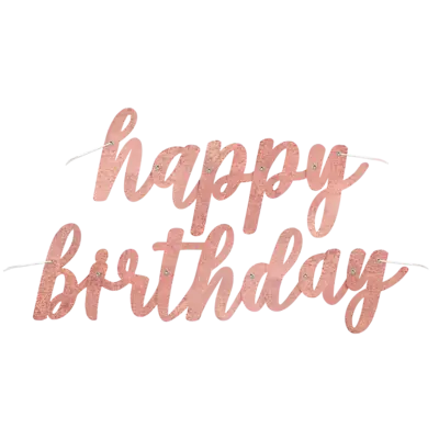 Rose Gold Birthday Banner