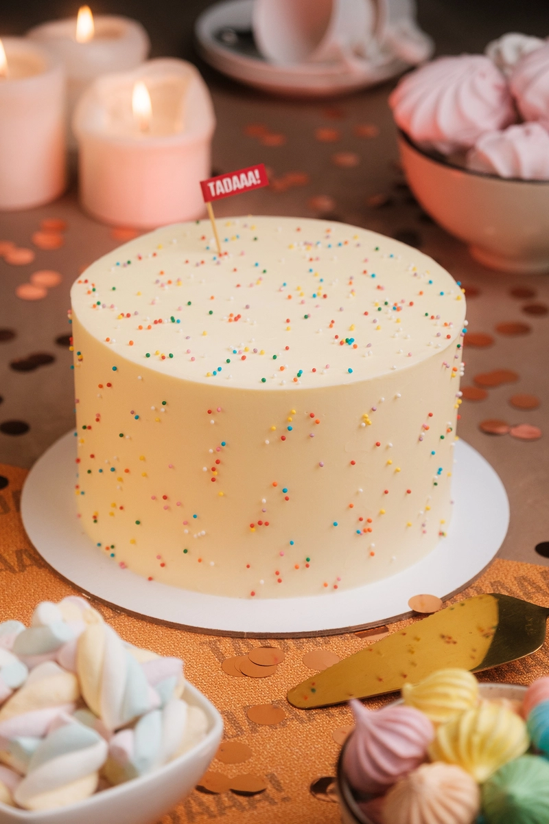 Rainbow Vanilla Cake