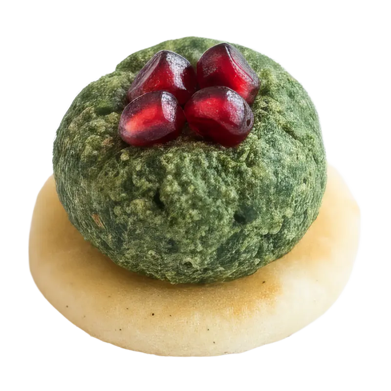 Green Bean Pkhali on Mchadi Cornbread