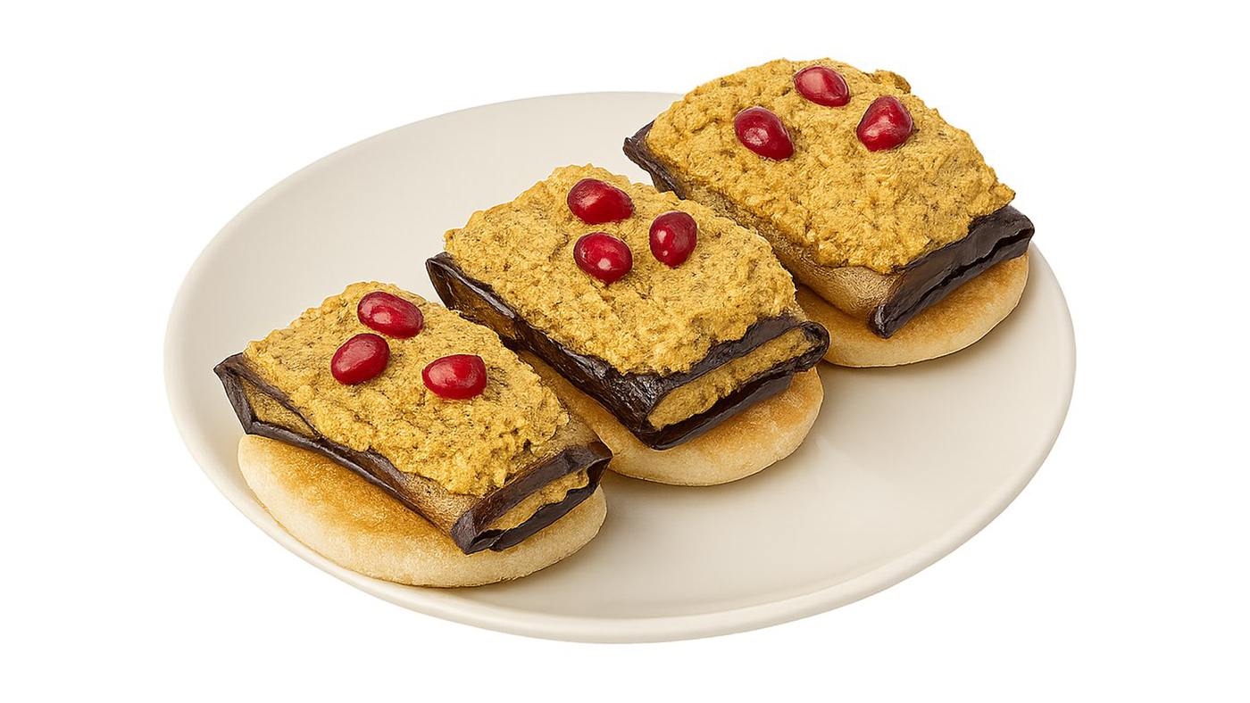 Aubergine on Mchadi Cornbread