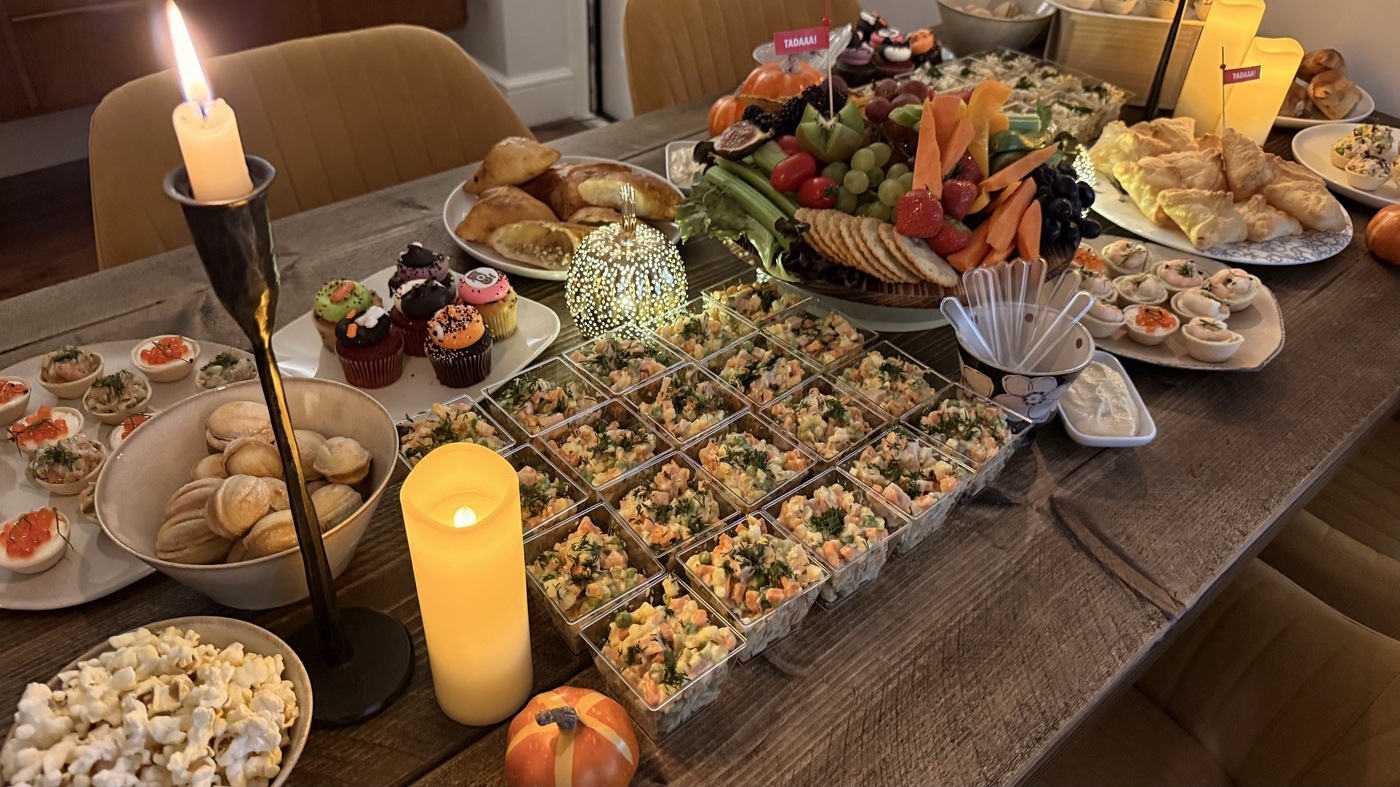 35-Cup Salad Set: Ham Olivier & Crab Salad