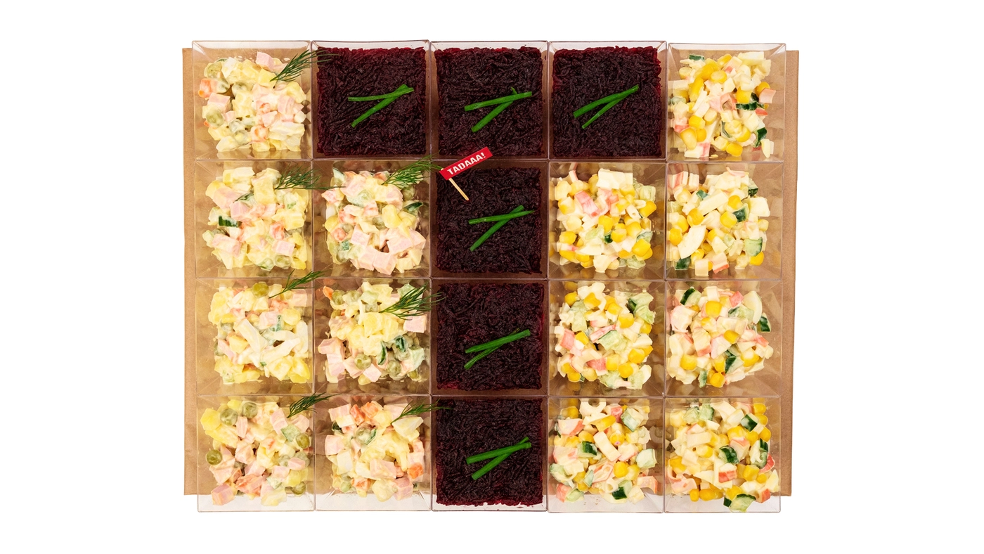 Set of 20 Salad Cups - Olivier, Crab & Shuba