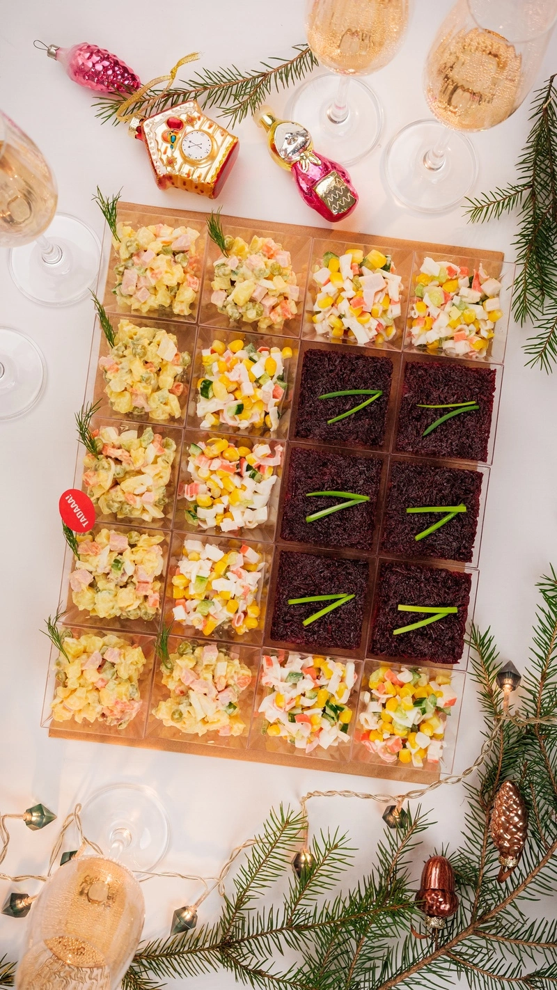 Set of 20 Salad Cups - Olivier, Crab & Shuba