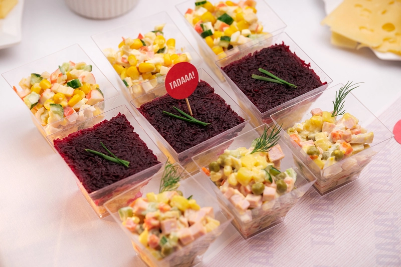 Set of 20 Salad Cups - Olivier, Crab & Shuba