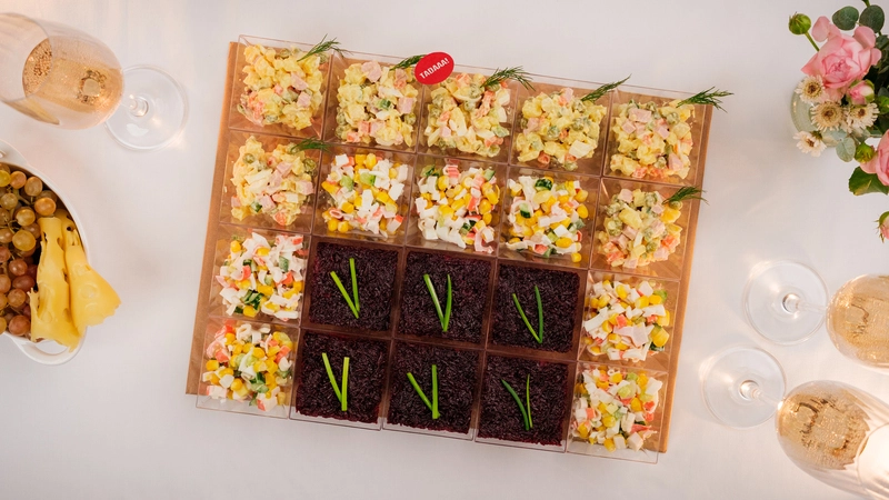 Set of 20 Salad Cups - Olivier, Crab & Shuba