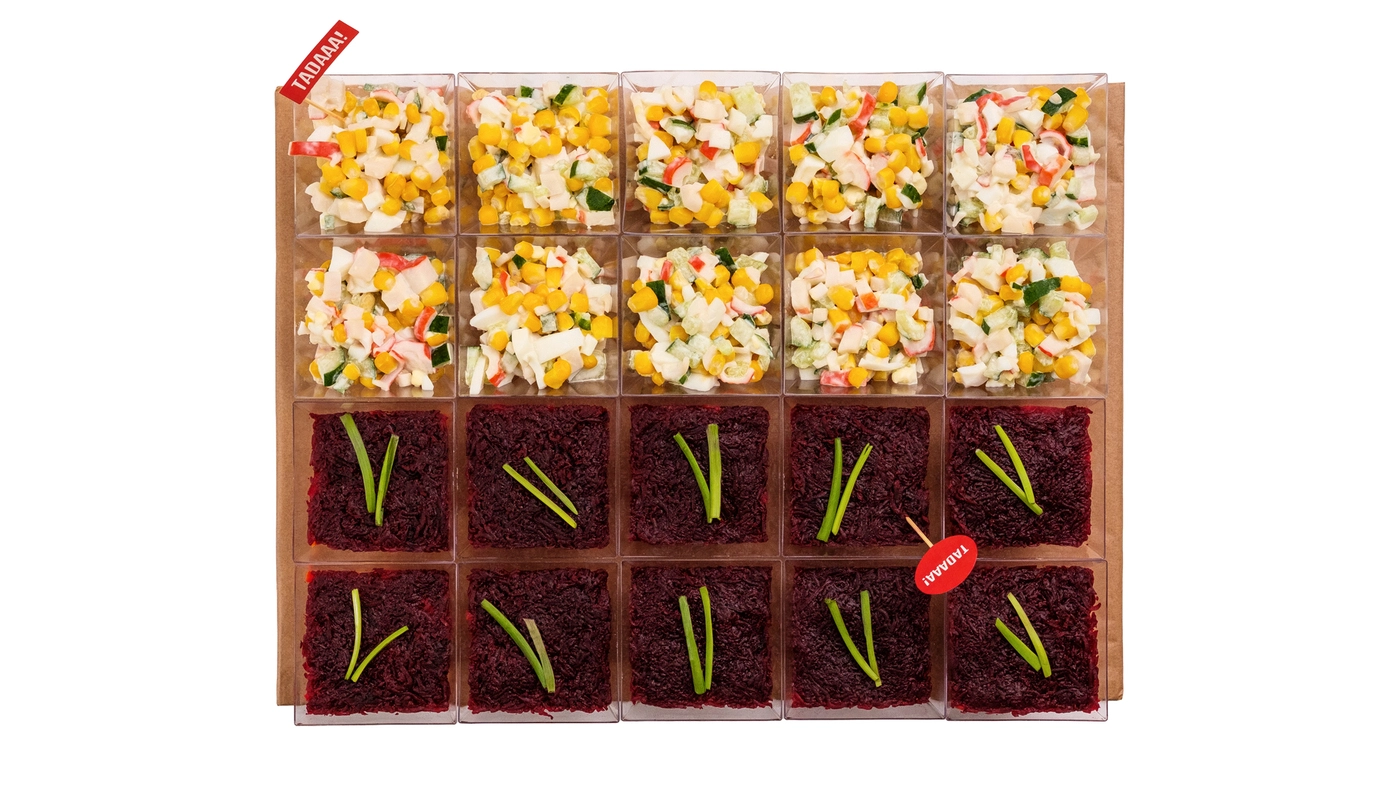 Set with Crab Salad Cup, Herring Salad Cup