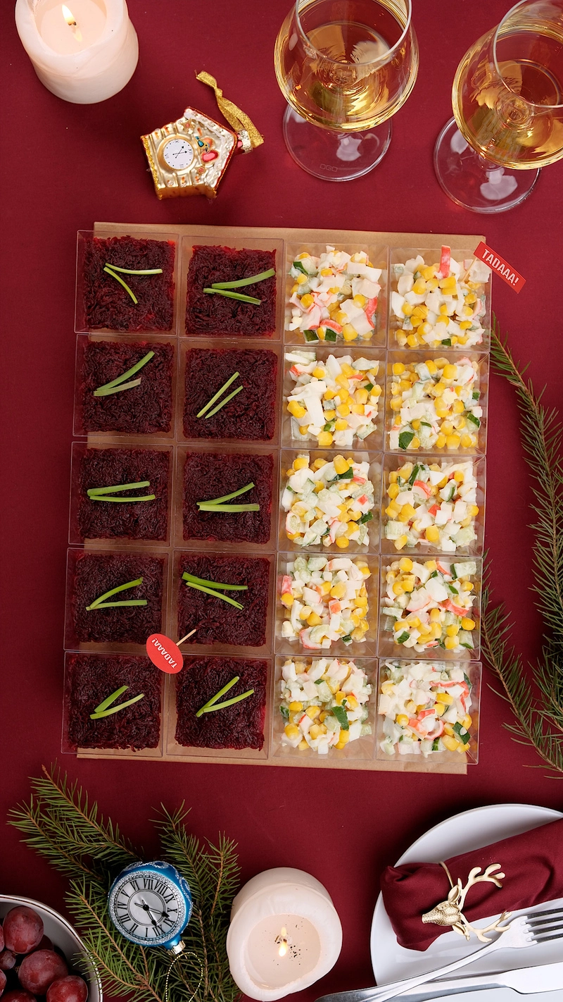 Set with Crab Salad Cup, Herring Salad Cup