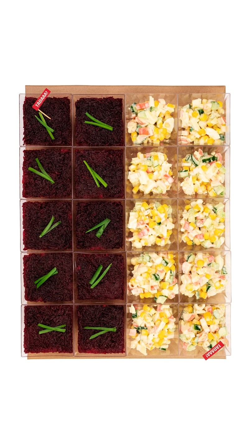 Set with Crab Salad Cup, Herring Salad Cup