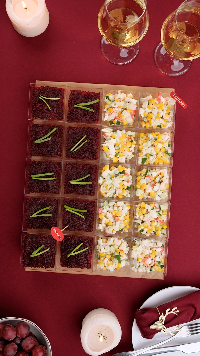 Set with Crab Salad Cup, Herring Salad Cup