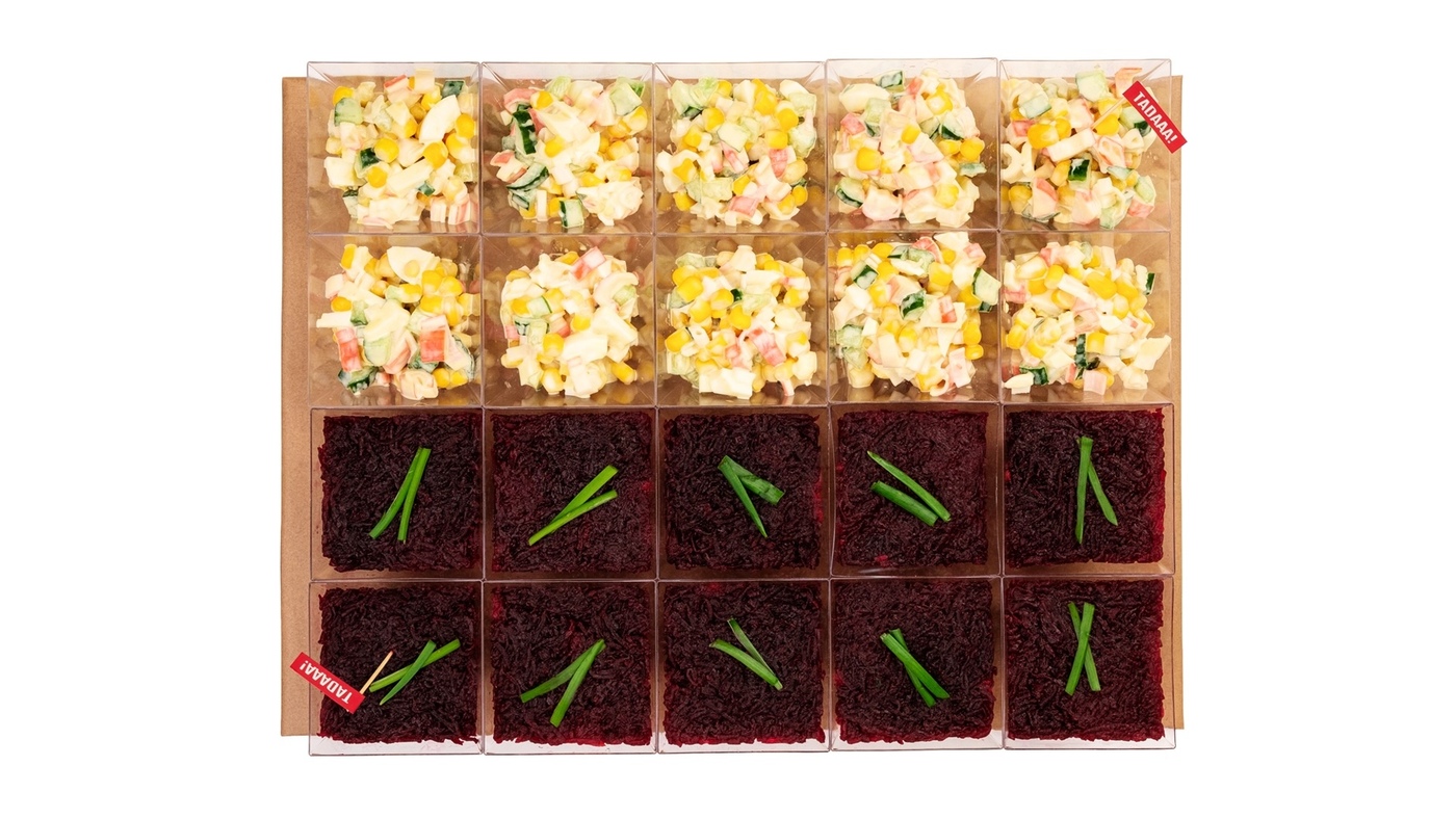 Set with Crab Salad Cup, Herring Salad Cup